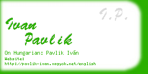 ivan pavlik business card