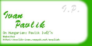 ivan pavlik business card